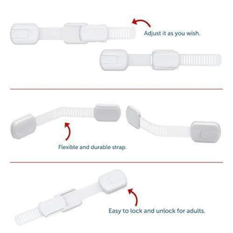 Multifunctional Banded Cabinet Door Safety Locks Drawer Locks Child Pet Proof Protective Latches for Home Security