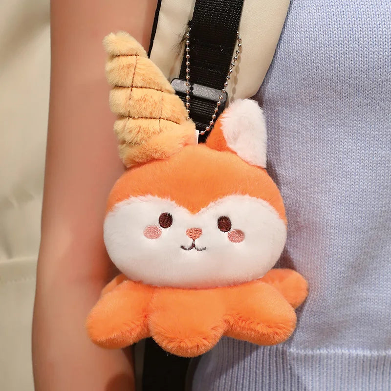 Hot 1pc 15cm Ice Cream Octopus Small Animal Plush Doll Head Sweet Cone Decor Seal Duck Rabbit Fox Toy Backpack Child Friend Gift