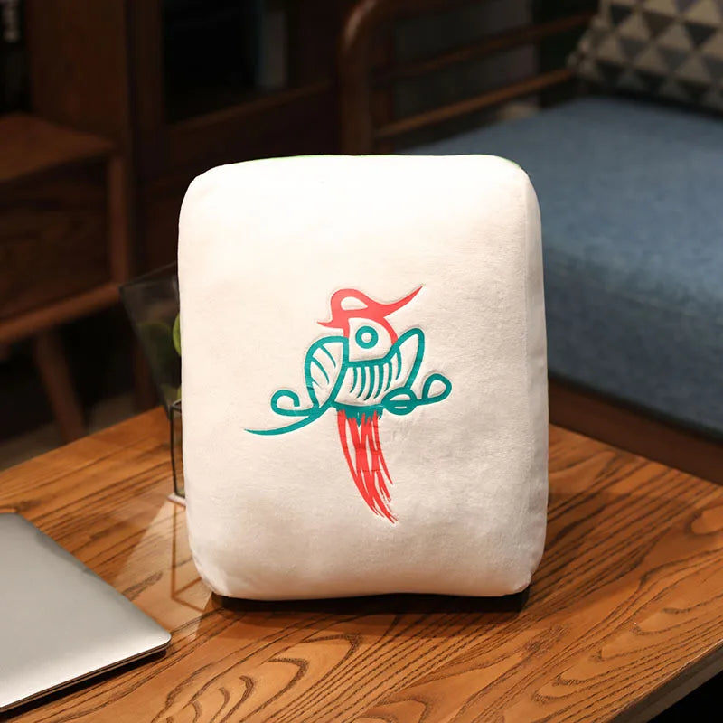 Hot 1pc Creative Mahjong Pillow Cushion Chinese Plush Toy Car Chair Backrest Mahjong Dice Funny Nap Pillow Sofa Home Decor Gift