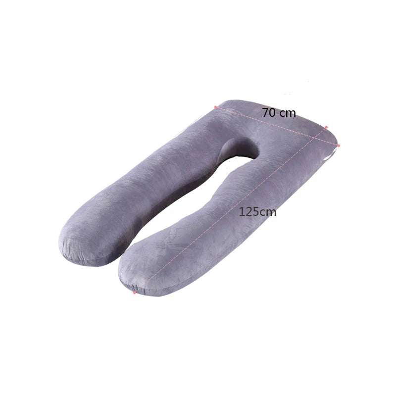 Solid Color Removable Washable Maternity Pillow Pregnancy Waist Protection Pillow Crystal Velvet Pregnancy Support Belly Pillow