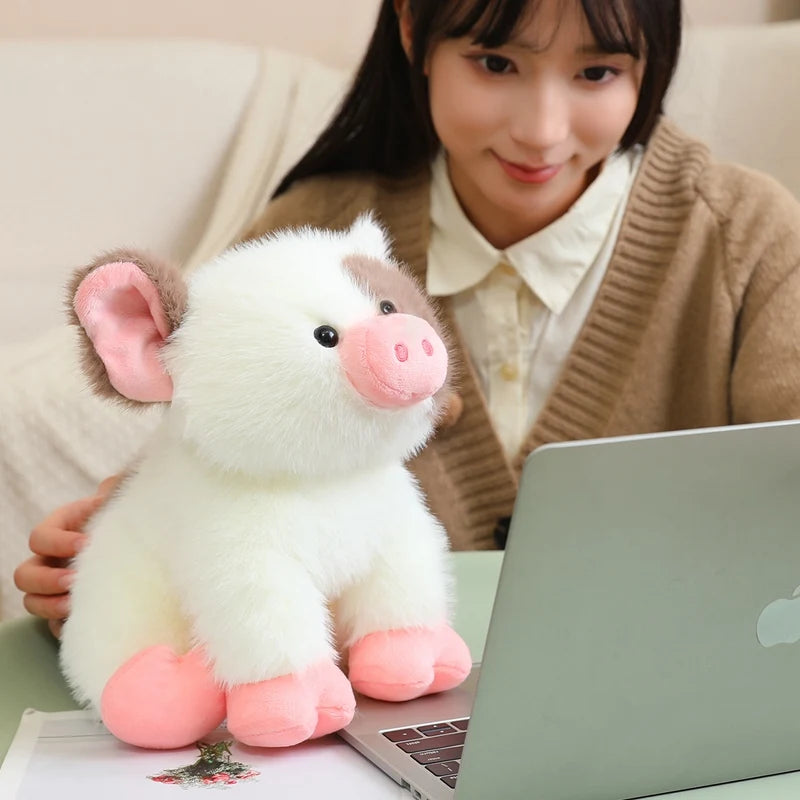 Cute Sitting Animals miniature fragrant pig Cat Soft Plush Dolls Stuffed Lifelike piglet Plushie Baby Toys Gifts For Children
