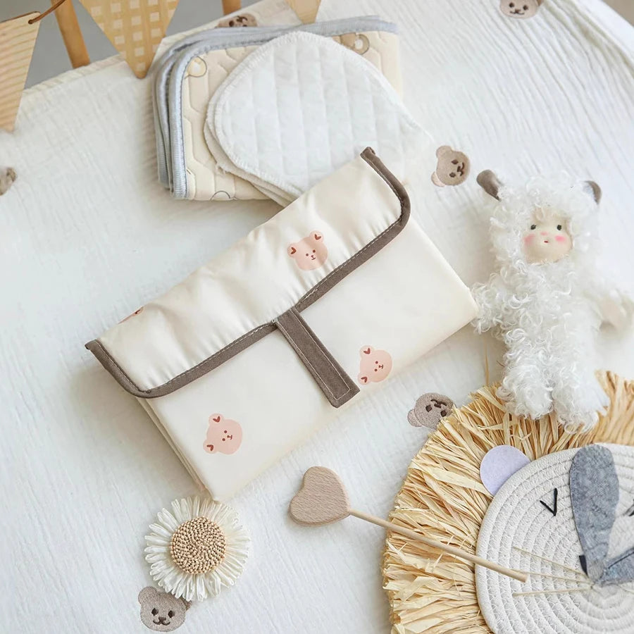 Portable Foldable Baby Diaper Changing Pad, Waterproof Detachable Infant Urine Mat Travel Changing Station for Newborn