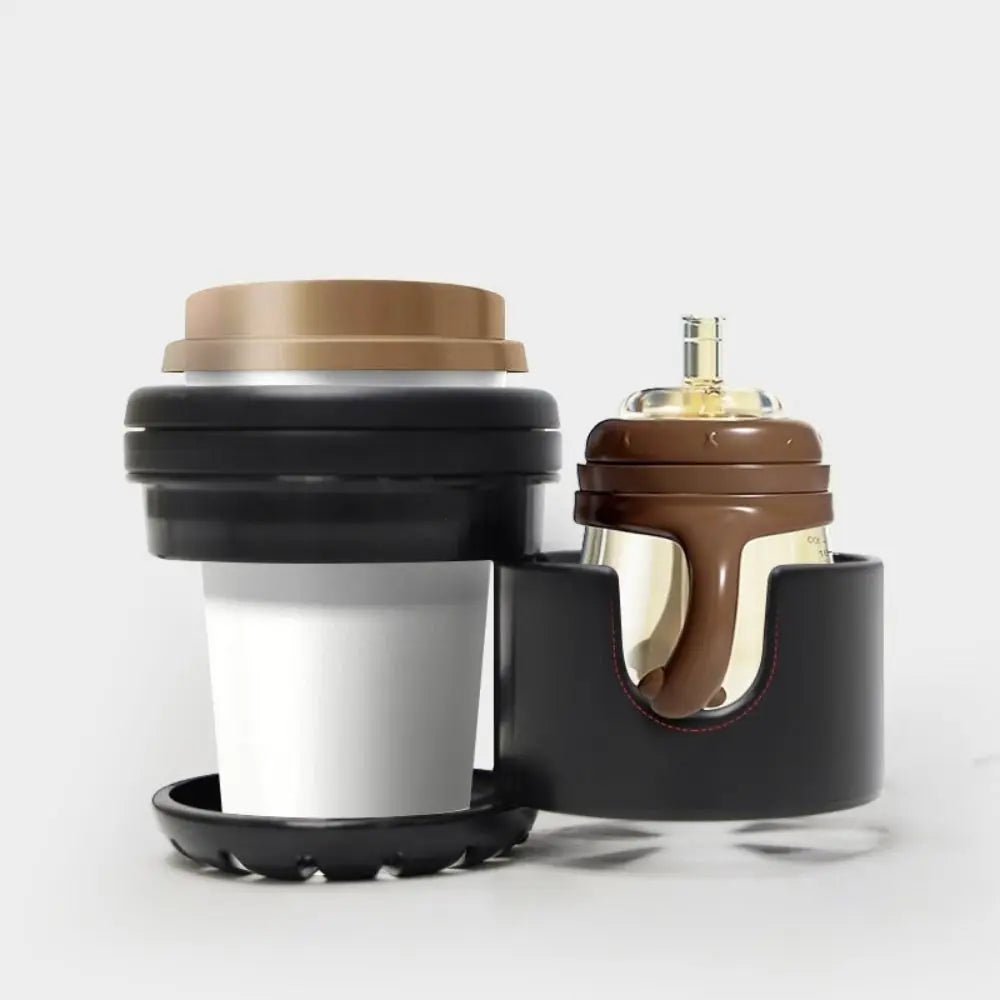 Portable Rotating 2 in 1 Stroller Cup Holder Non-slip Universal Mount Stroller Bottle Rack Black Trolley Drinks Holder Pushchair