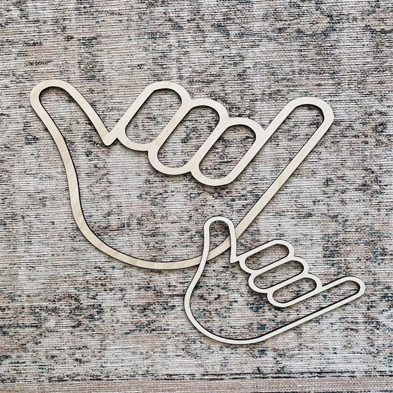 Scandinavian-Inspired Wooden Gesture Wall Art - Handmade Decor
