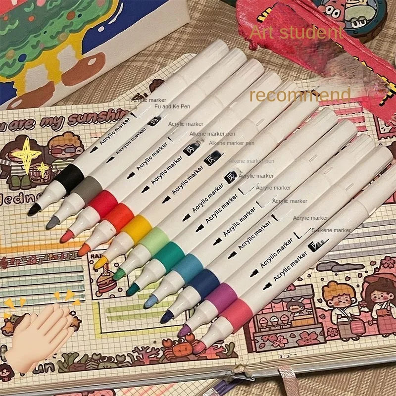 12-80 Colors Acrylic Paint Art Marker Pen DIY Hand Drawn Painting Drawing For Card Ceramic Stone Mug Glass Fabric Clothes Shoes