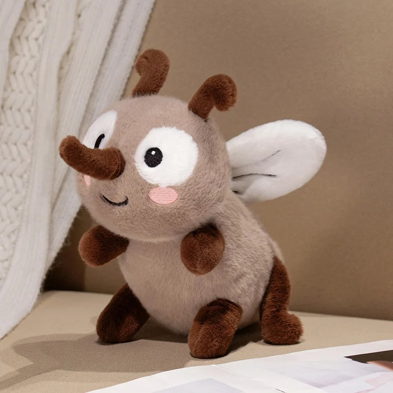 Summer Mosquito Plush Toys 13/20/30cm Cute Stuffed Bugs with Angry Face Fluffy Dolls for Room Decor Children's Birthday Gifts