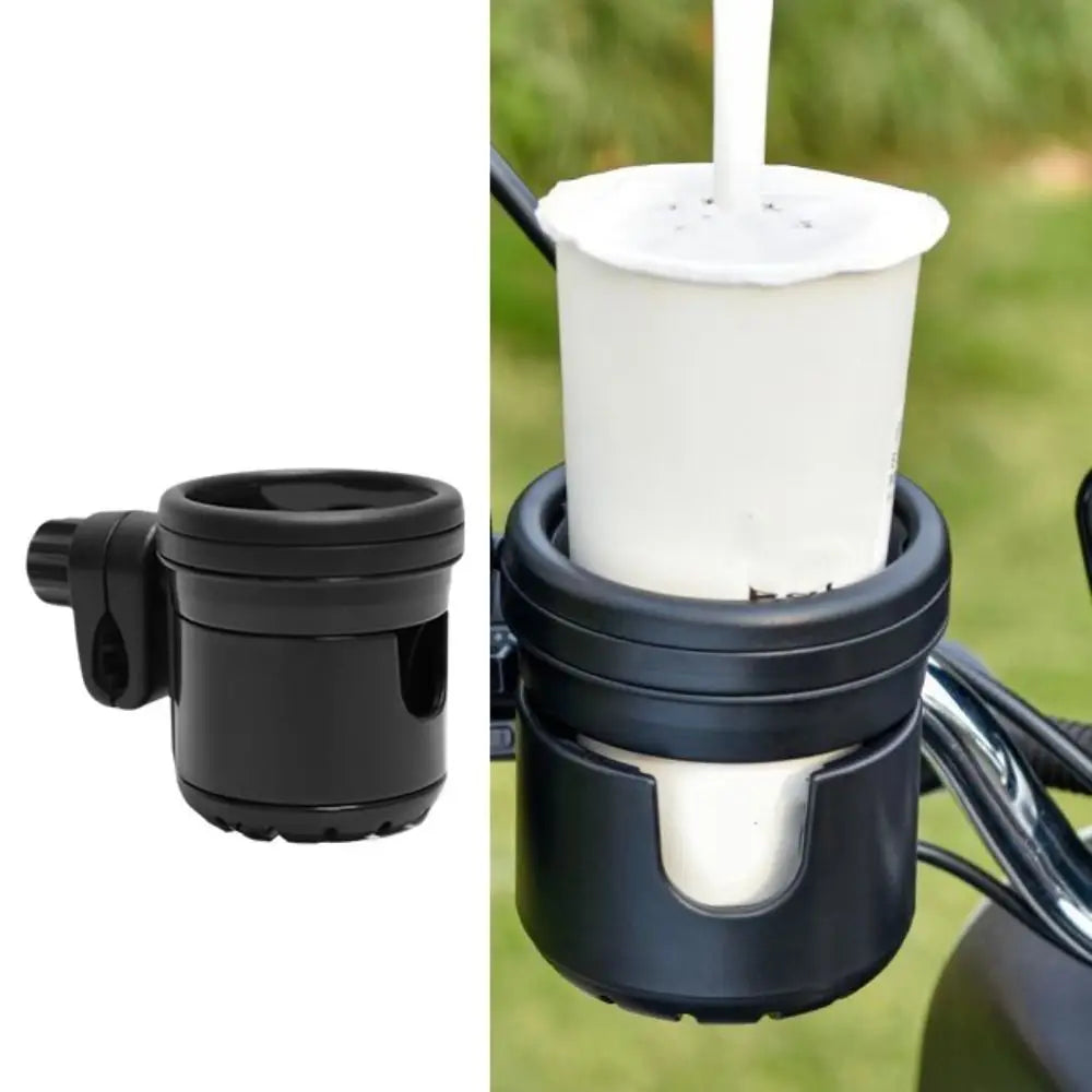 Portable Rotating 2 in 1 Stroller Cup Holder Non-slip Universal Mount Stroller Bottle Rack Black Trolley Drinks Holder Pushchair
