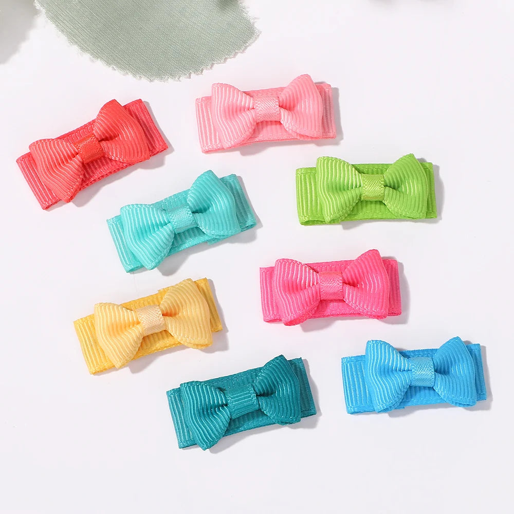 20Pcs/set Baby Safe Hairpins Mini Bows Hair BB Hairclips Candy Color Hairgripes Children Lovely Hair Accessories
