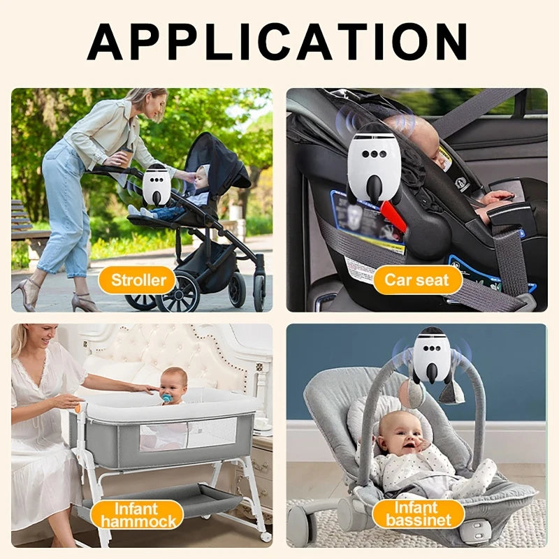 Baby Stroller Rocker Sound Machine Portable White Noise Sleep Aid Vibrating For Baby Soothing Natural Sounds Bluetooth Speaker
