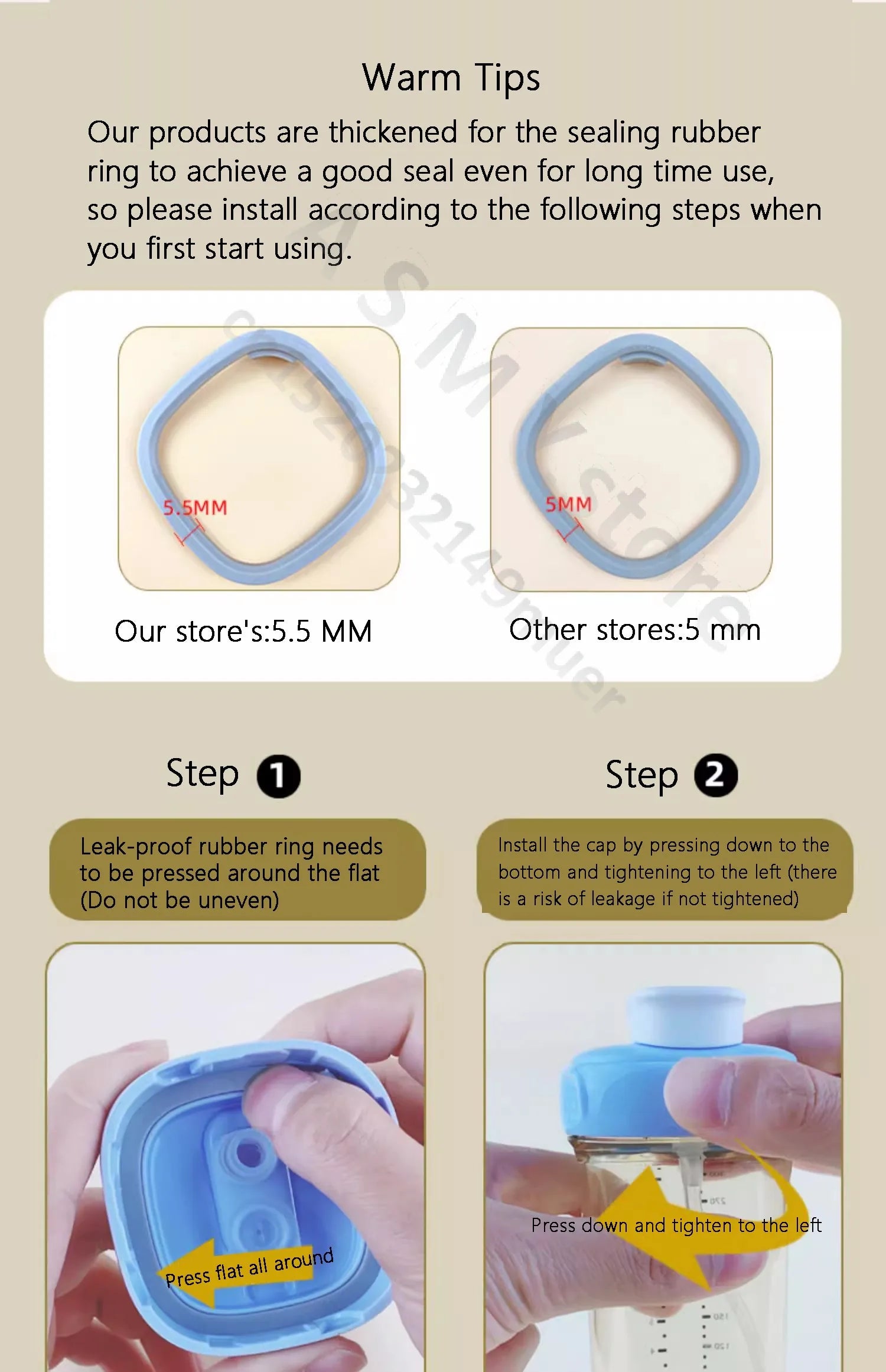 Suitable for hegen bottle accessories, storage box cover/cup cover/handle/dust cover+bottle collar straw square bottle universal