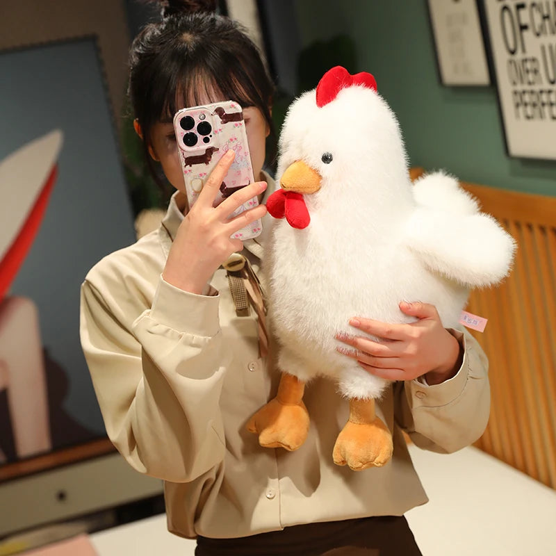 Nice Fluffy Chicken Plush Toys Cute Farmyard Animal White Yellow Chicken Plushies Funny Wet Chick Dolls Girl Boy Gift Home Decor
