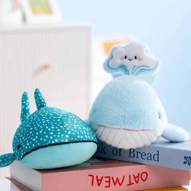 25cm Soft Whale Plush Toys Blue Whale Shark Stuffed Fish Dolls Cute Ocean Animal Plushies Children's Room Decor Xmas Gift