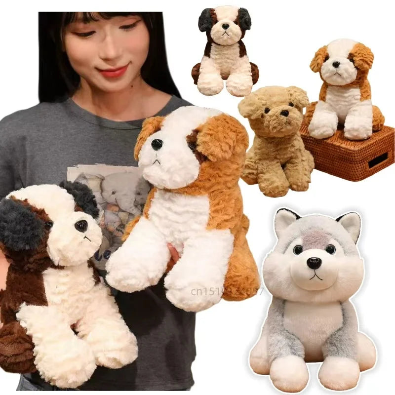 26cm Super Soft Saint Bernard Husky Teddy Dog Plush Toy Cute Animal Pillow Creative Home Decor Birthday Christmas Gift