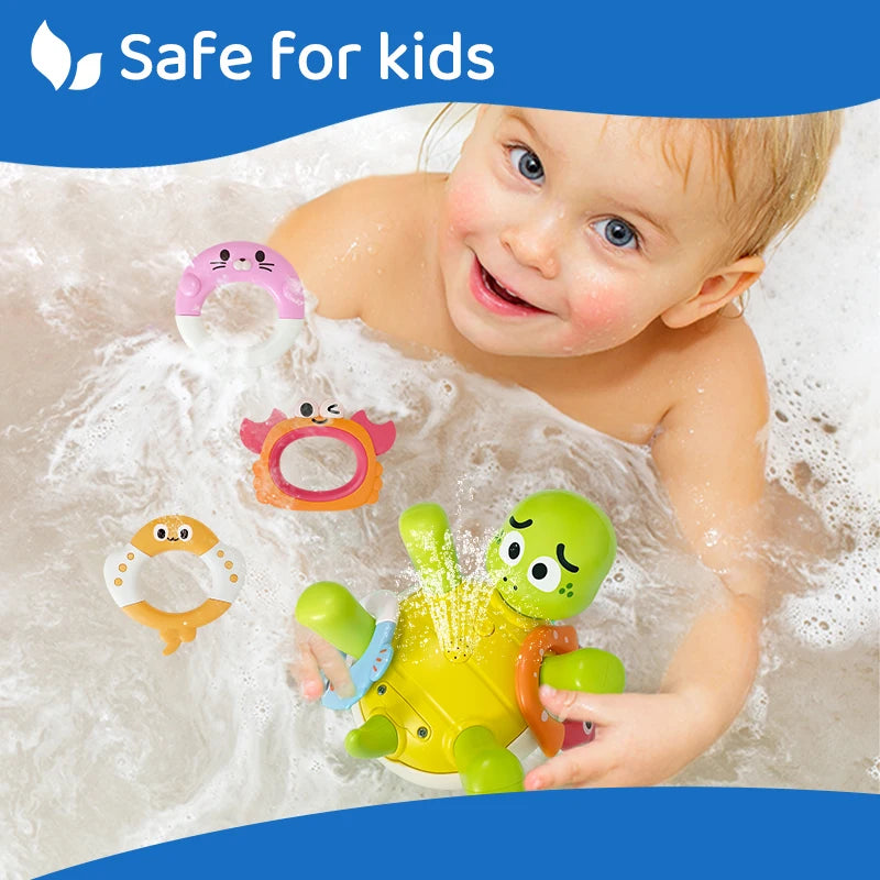 Electric Turtle Water Spray Turtle Toys Cute Swimming Turtle Bathroom Bath Toys Parent-Child Interactive For Kids Water Playing
