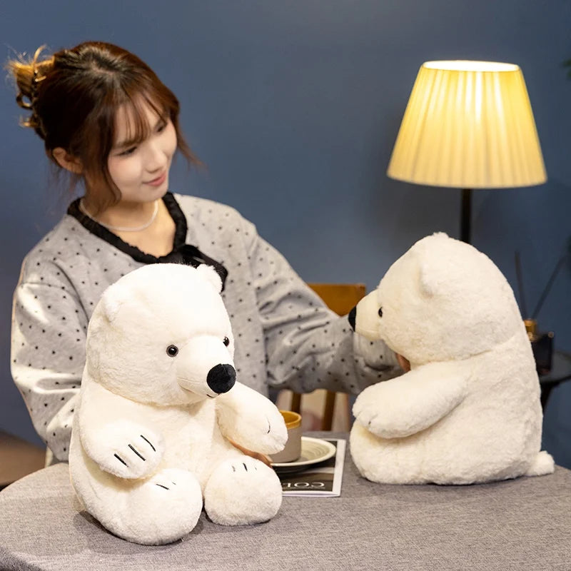 Hot 30cm Imitation White Bear Plush Toys Soft Catoon Stuffed Dolls Kawaii Animals Plush Toys Girls Boys Companion Sleeping Toys