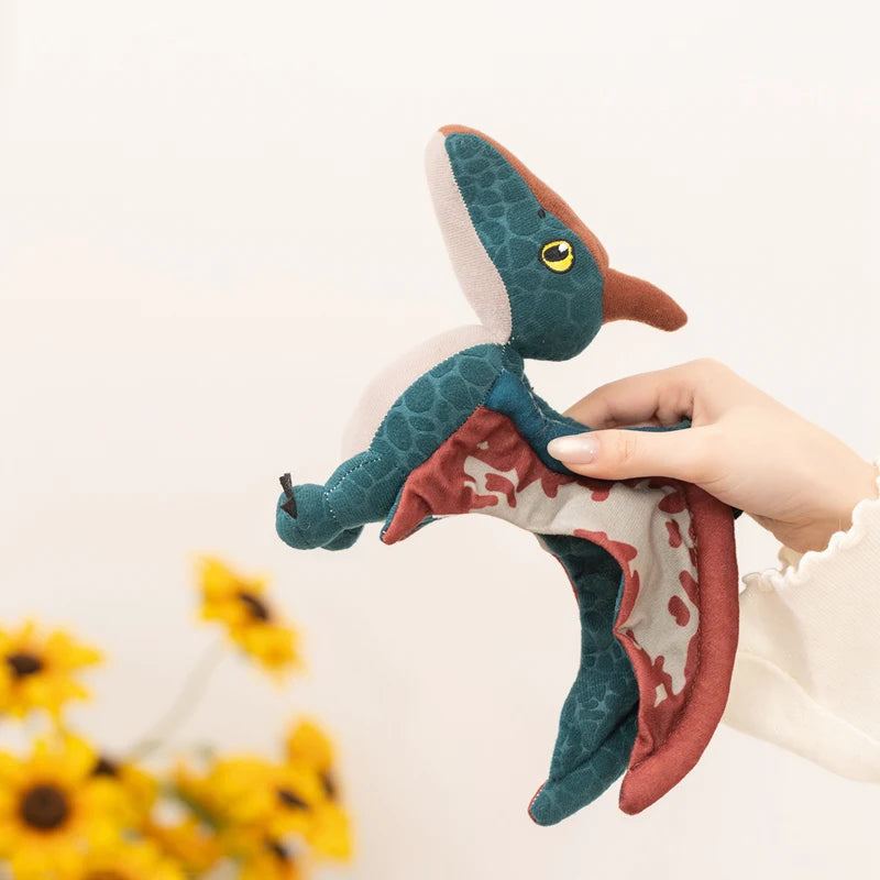 Hot 12cm Cyan Pterosaur Plush Toy Embossed Dinosaur Stuffed Animal Soft Prehistoric Creature For Kids Birthday Gift Room Decor