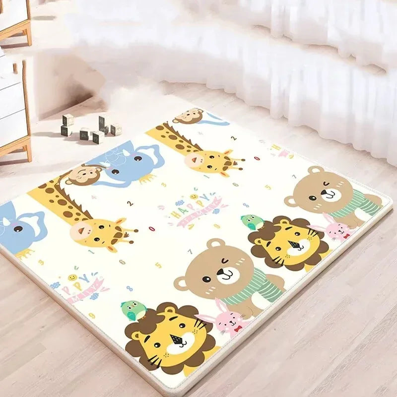 Baby Activity Gym Mat for Crawling and Play, Double-Sided Pattern, Model EPE-01, Non-Toxic