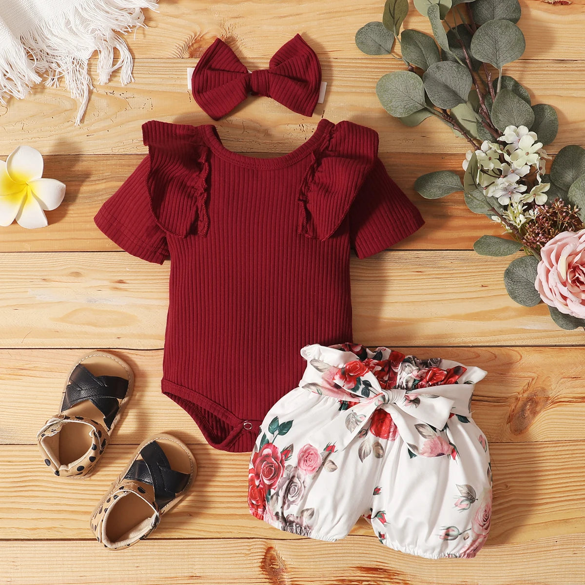 Baby girl's clothes New Year's Eve fashion summer top Luoyi ruffle hand closure collar head shoe photo print flower baby dress