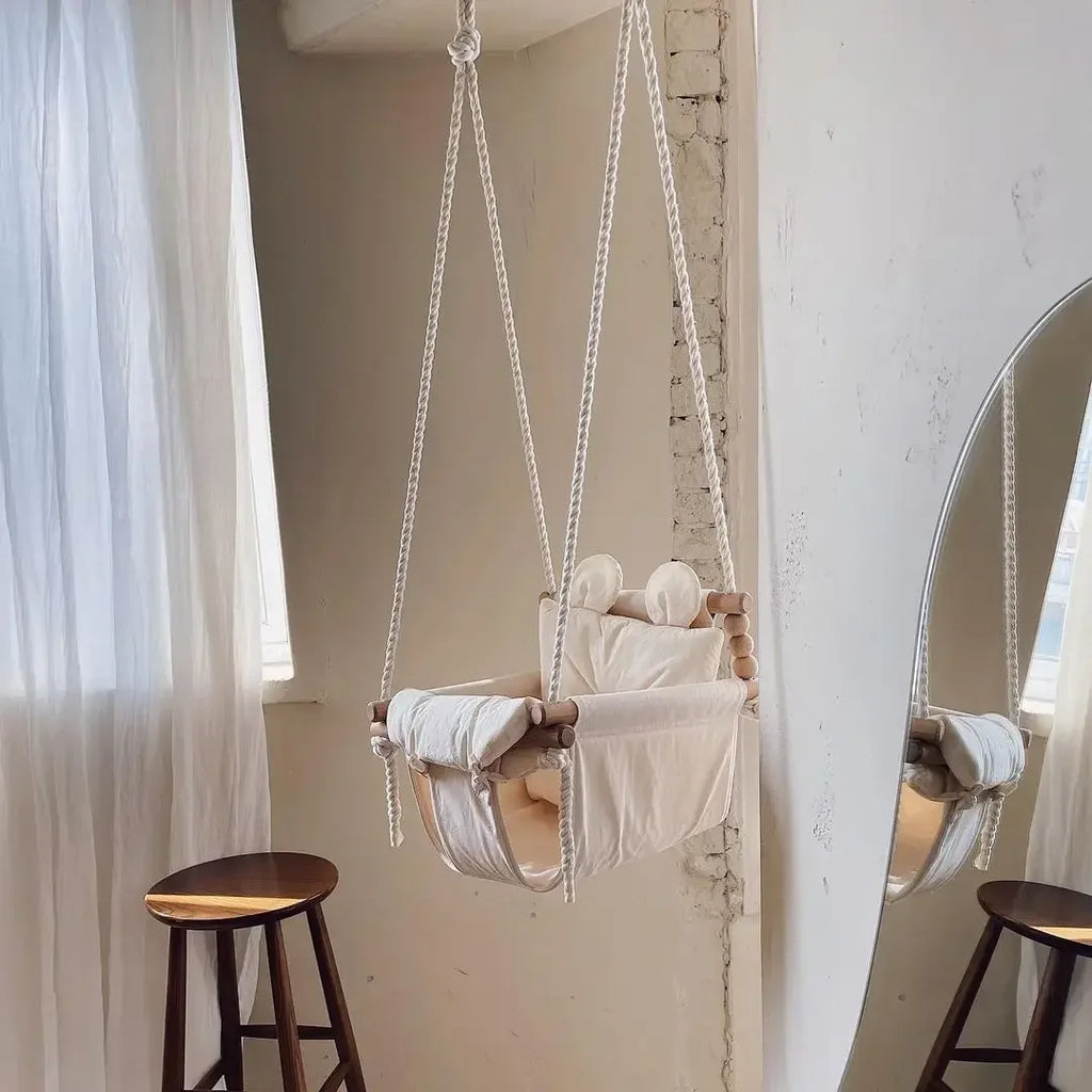 Baby Indoor Hanging Swing Infant Gear Hanging Chair Small Basket Cloth Rocking Chair Household Children Swing Nursery Comfort