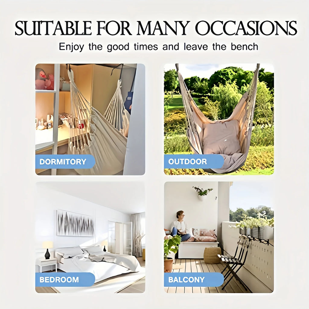 Leisure Fabric Hammock Swing Chair with Storage Bag
