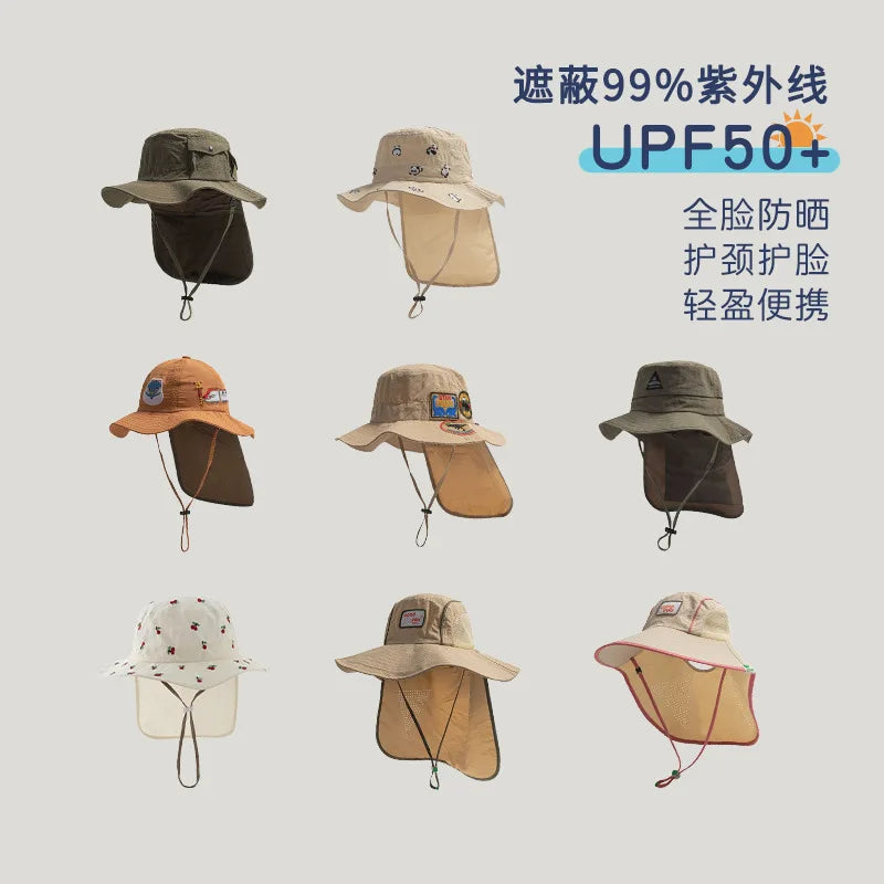 Children's summer quick-dry sun protection hat for boys and girlsinsBaby hat, fisherman hat, sun hat, beach hat