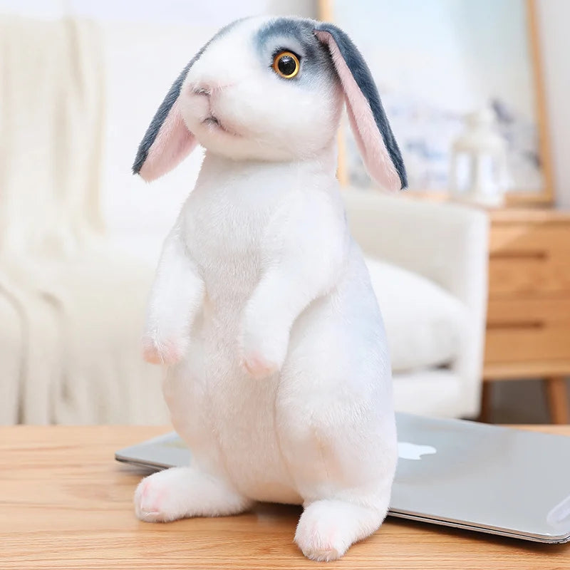 Hot Simulation Cute Rabbit Plush Fur Realistic Kawaii Animal Easter Bunny Rabbit Toy Model Gift Home Decoration