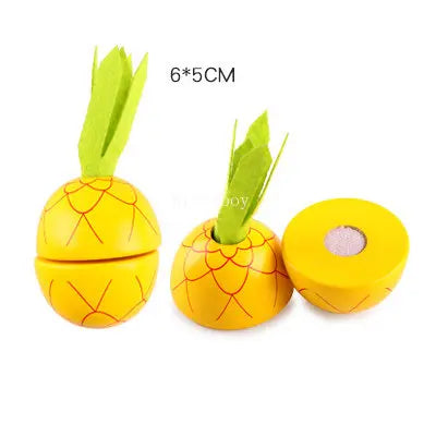 Wooden Fruit Cutting Educational Toy For Children Kitchen Playset With Peelable Fruit 1Pcs