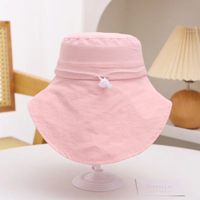 Foreign Trade Amazon Children's Fisherman Hat Extra Large Brim Quick-Dry Cape Hat Spring Summer Boys and Girls Sun Hat Beach Hat