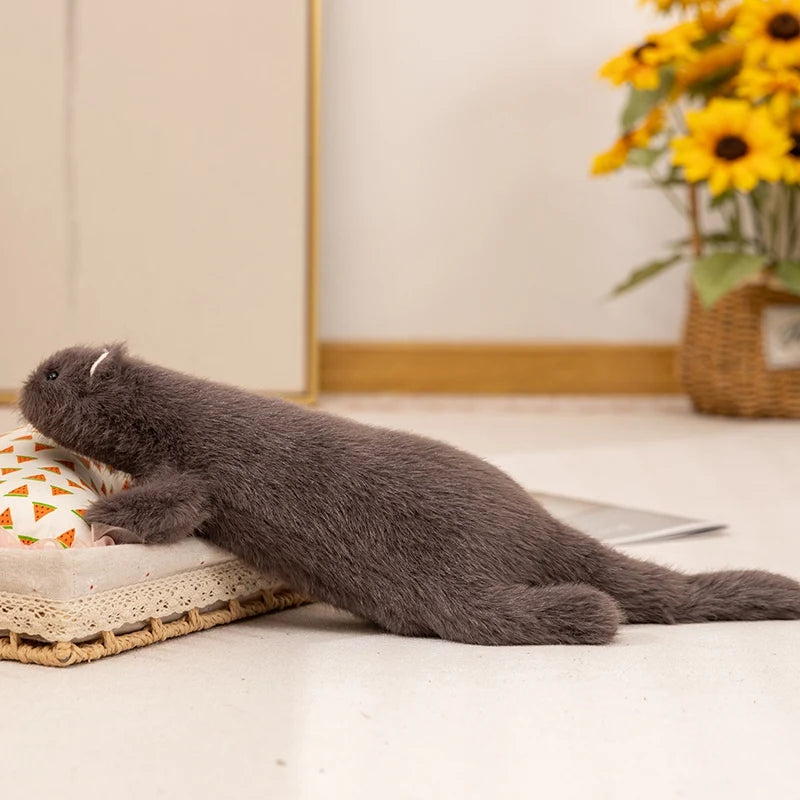 New Simulation Ferret Plush Toys Kawaii Lifelike Animal White Brown Mink Plushie Pillow Stuffed Soft Sofa Cushion Creative Gifts