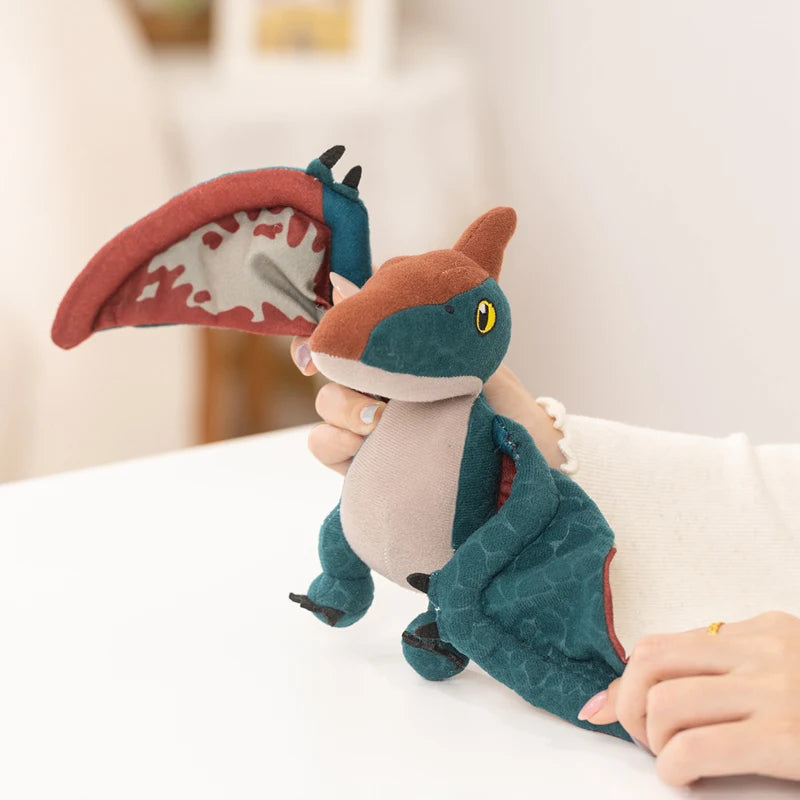 Hot 12cm Cyan Pterosaur Plush Toy Embossed Dinosaur Stuffed Animal Soft Prehistoric Creature For Kids Birthday Gift Room Decor