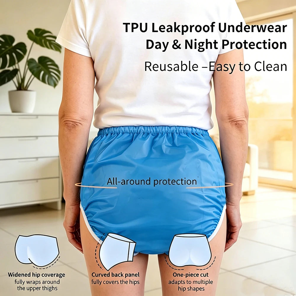 4pcs Washable Reusable Cloth Diapers Comfortable Soft Noiseless Leak-Proof Incontinence Brief Covers for Day And Night Use