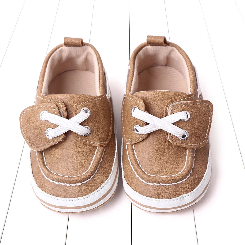 2025 Spring and Autumn New Casual Canvas Baby Shoes with Soft Soles Lace-Up Baby Shoes Dome-shaped Shoes Learning Walkers