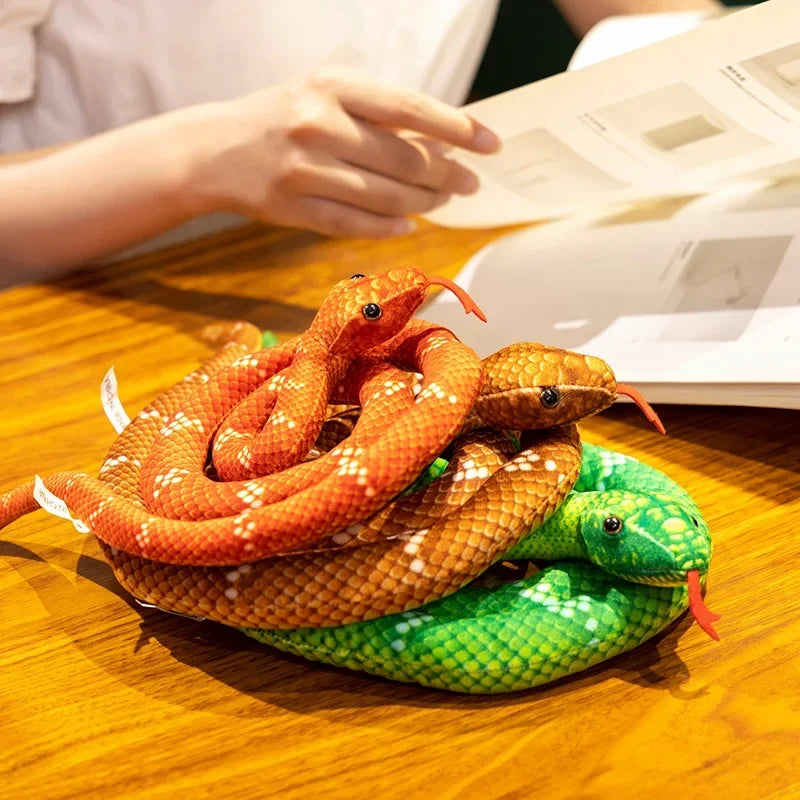 Hot Children's Simulated Snake Plush Toy Prank Play Props Creative Cartoon Doll Boy Gift Soft Fabric Home Garden Decor