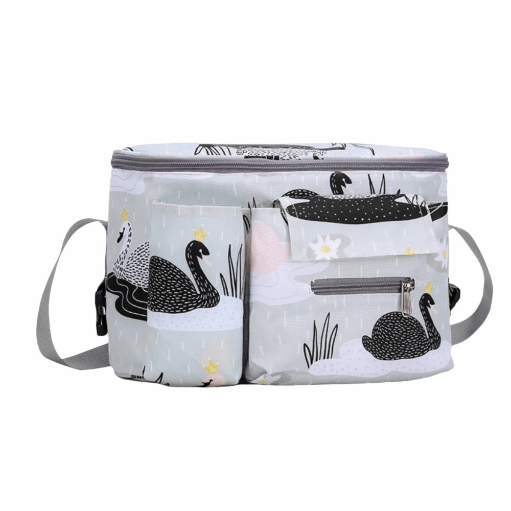 Stroller Bag Large Capacity Diaper Organizer With Multiple Pockets Oxford Cloth Size 31x20x15cm