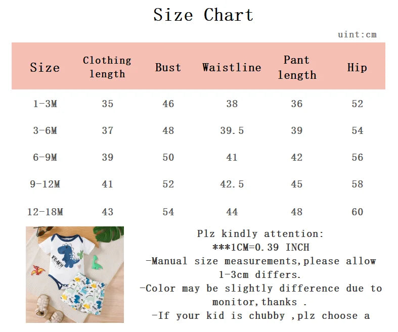0-18 Months old Baby boy Summer Set Dinosaur Print Short sleeved and Shorts Set for Newborn Baby Boy Casual Style Clothing