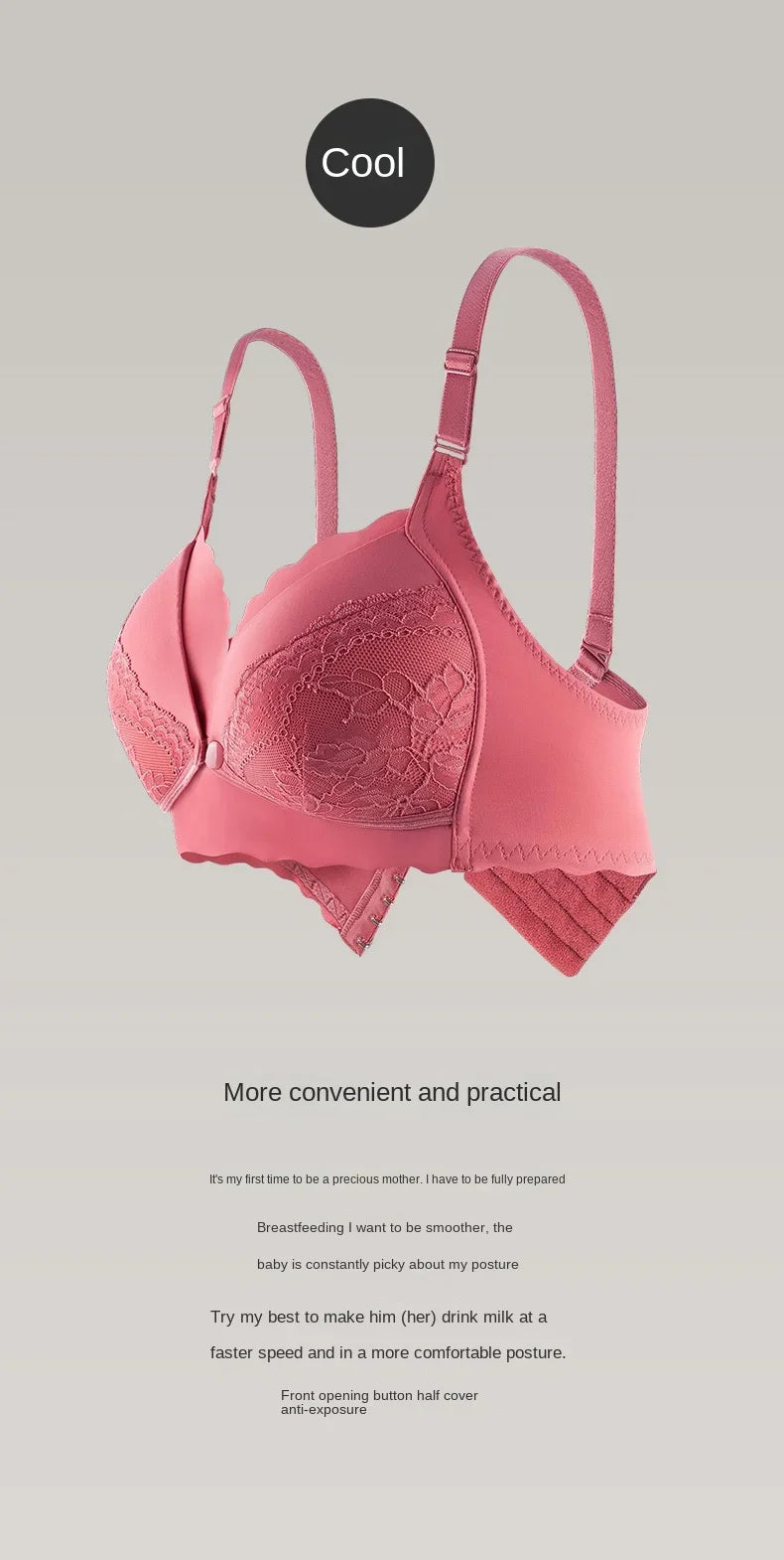 2026 New Maternity Underwear Breastfeeding Gathered Anti-Sagging Pregnancy Pure Cotton Thin Bra Maternity Nursing Lace Bras