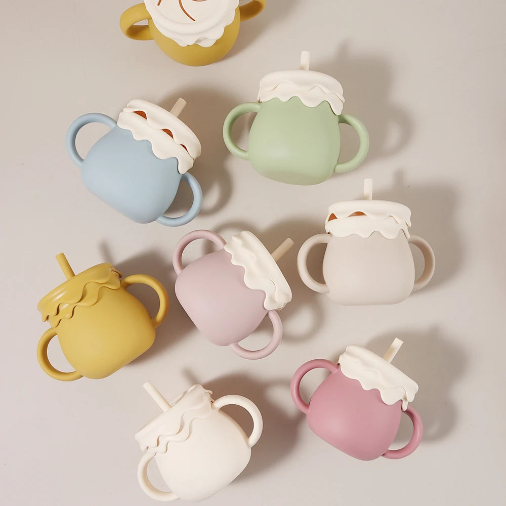 Personalized 280ml  Baby Cup- 3 in 1 Silicone Snack Cup, Sippy Cup, Leak Proof, Ice Cream Shape, Custom Name
