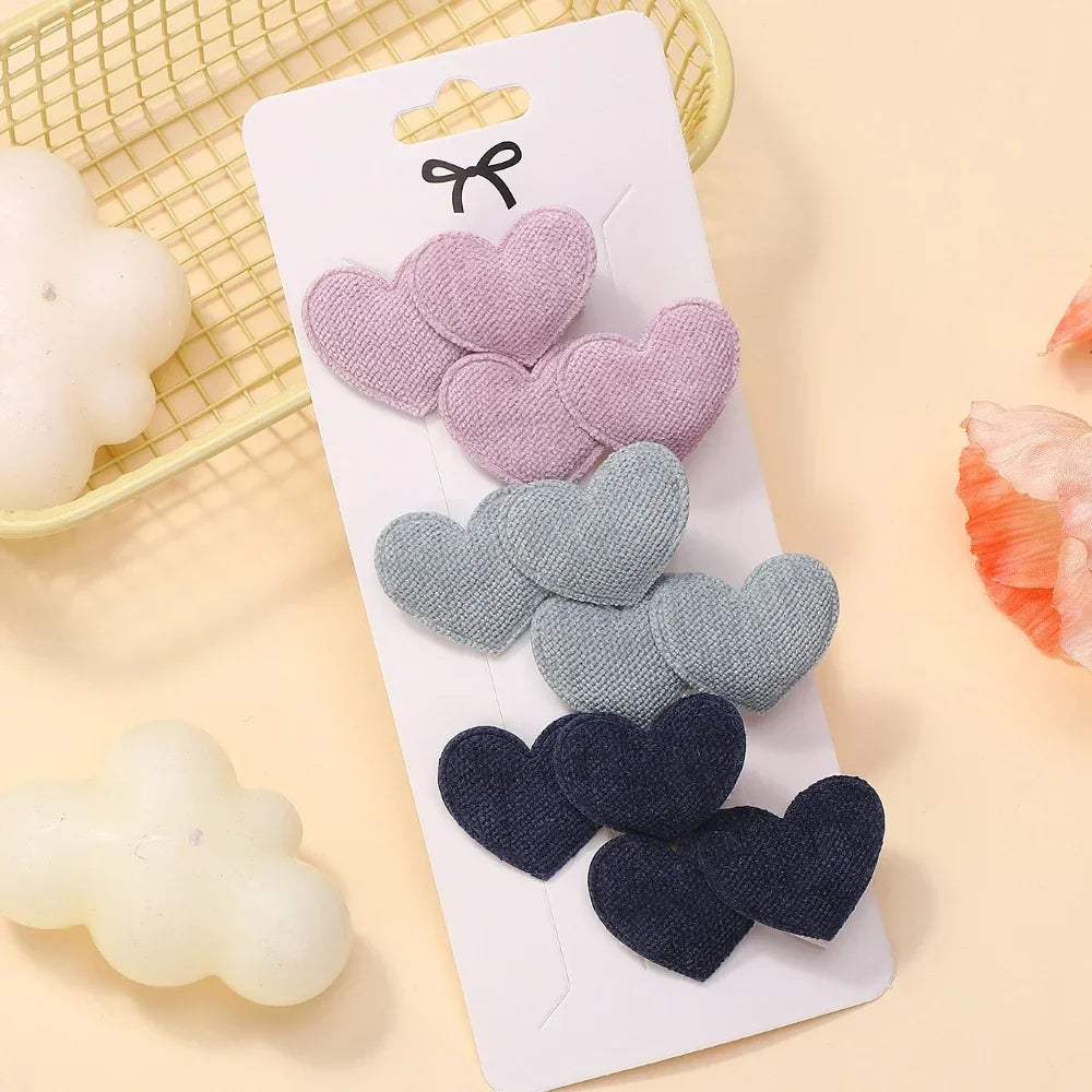 Heart Designs Hair Clips Set For Kids Girls Mini Heart Hair Accessories 6Pcs HDH-01 Outdoor Wear
