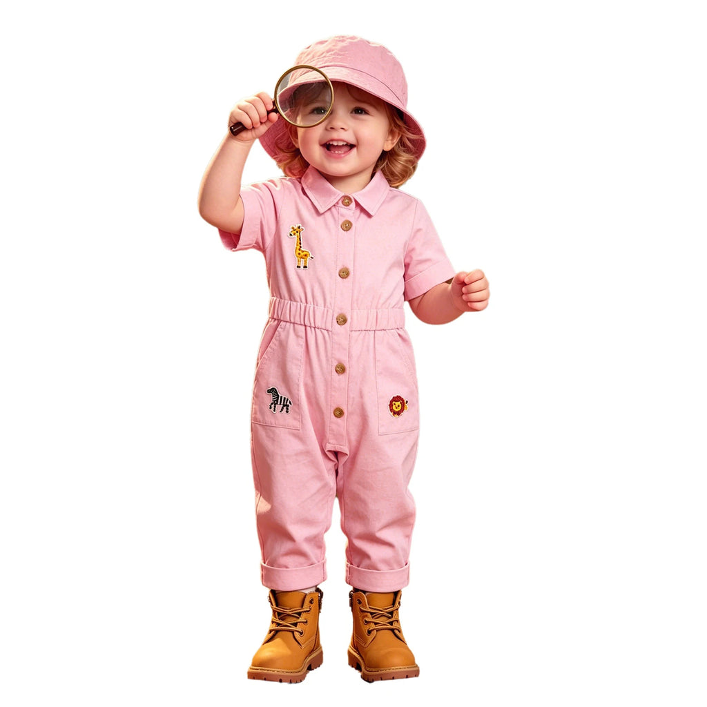 Toddler Baby Girls Zookeeper Suit Sleeveless Cute Animal Embroidery Tulle Dress Birthday Party Cake Smash Zoo Keeper Outfits