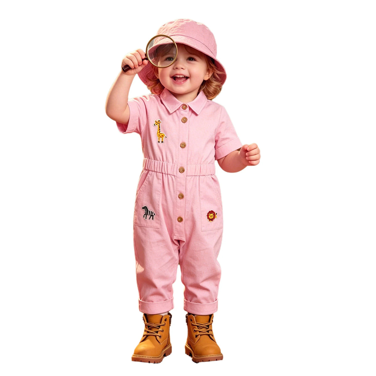 Toddler Baby Girls Zookeeper Suit Sleeveless Cute Animal Embroidery Tulle Dress Birthday Party Cake Smash Zoo Keeper Outfits