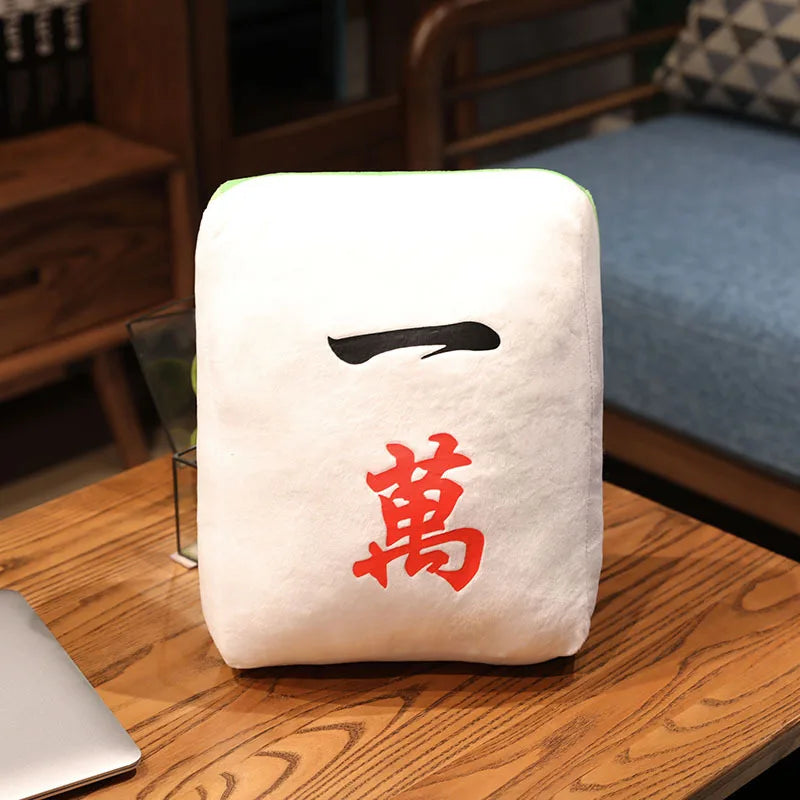 Hot 1pc Creative Mahjong Pillow Cushion Chinese Plush Toy Car Chair Backrest Mahjong Dice Funny Nap Pillow Sofa Home Decor Gift