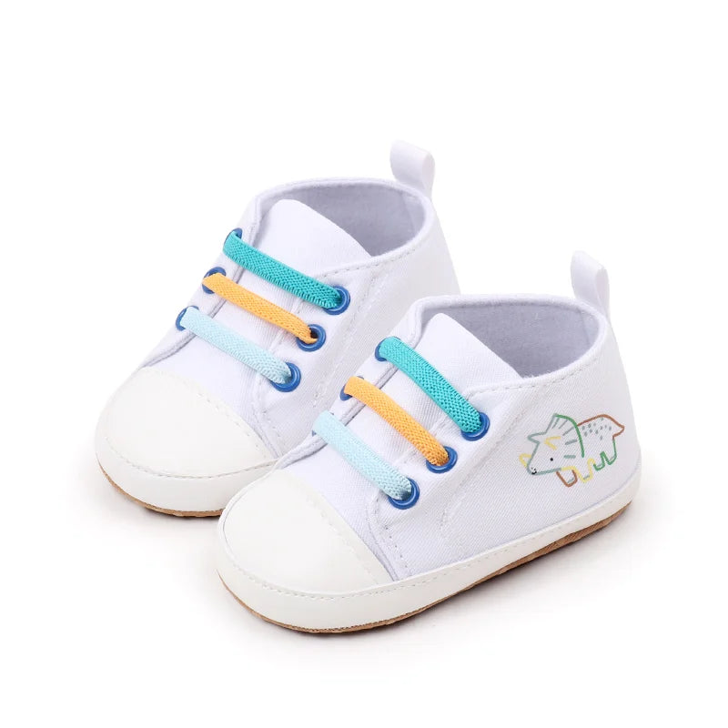 Hoting Selling Spring and Autumn Baby Boys and Girls Canvas TPR Anti Slip Cute Cartoon Printing High Quaity Soft Cotton