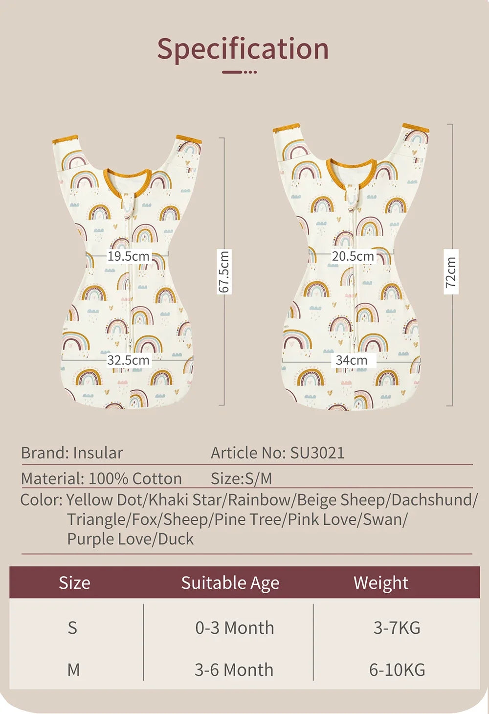 INSULAR Sleeveless Vest Baby Sleeping Bag, Summer Thin Cotton Fabric Anti-kick Quilt, Newborn Sleep Sack with Two Way Zipper