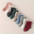 Striped cotton socks for boys and girls, knee-high socks for babies, and school uniform socks for 0-7 years old.