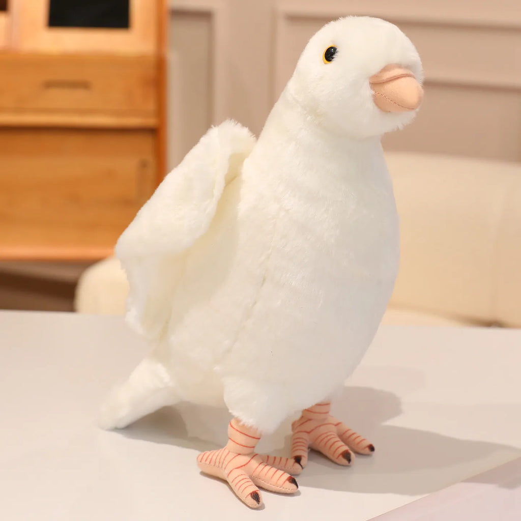Grey White Simulation Pigeon Plush Toy Peace Dove Stuffed Animal Doll for Kids Home Decor And Photography Props