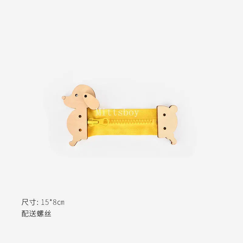 DIY Montessori Busy Board Accessory Wooden Hourglass Gear Skidway Puzzle Toy MB01 For Children