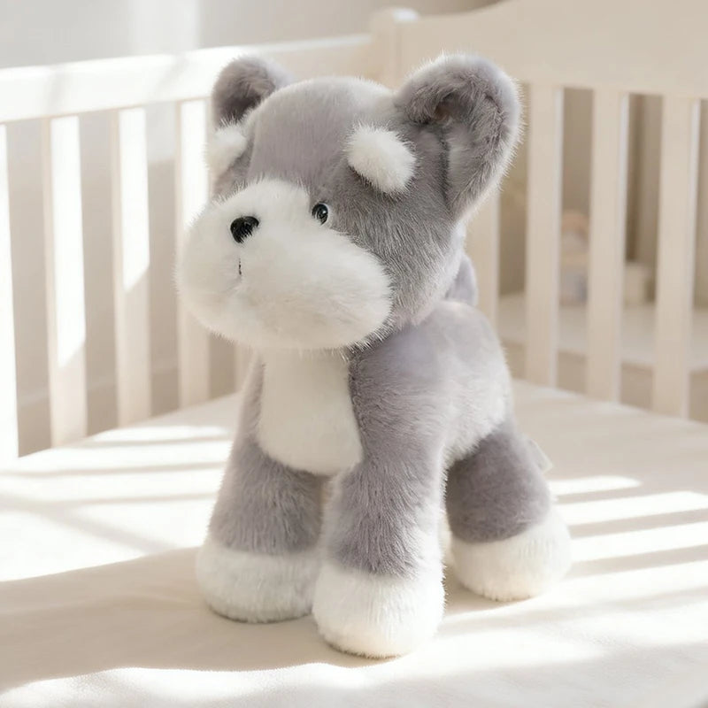 25cm High Quality Lifelike Pet Dog Plush Toys Stuffed Handmade Schnauzer Husky Golden Retriever Doll Soft Hugging Puppy Doll