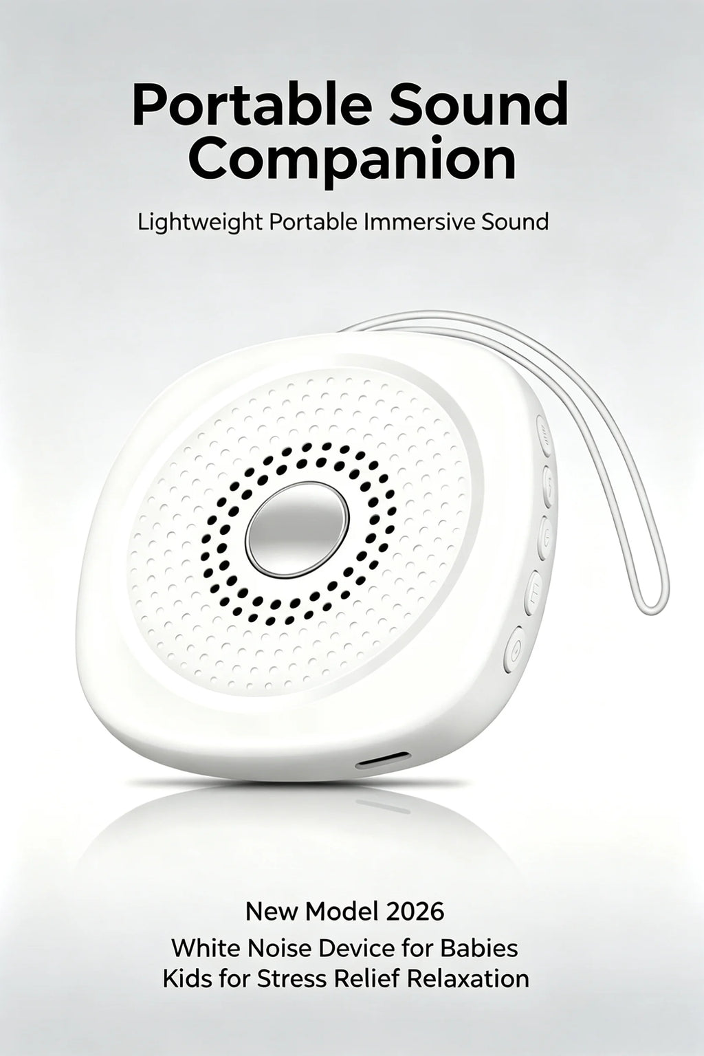 Portable sleep aid white noise device for infants and children with various soothing sounds night stress relief and relaxation