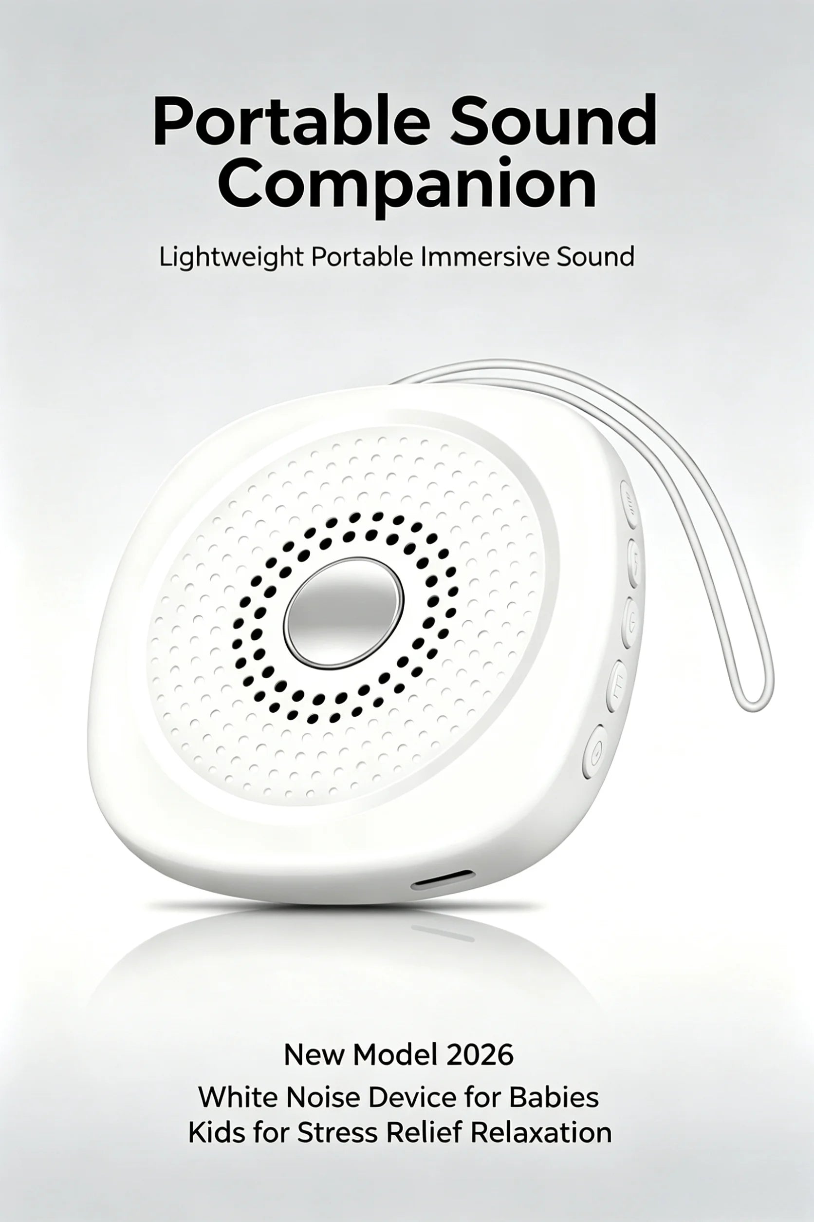 Portable sleep aid white noise device for infants and children with various soothing sounds night stress relief and relaxation