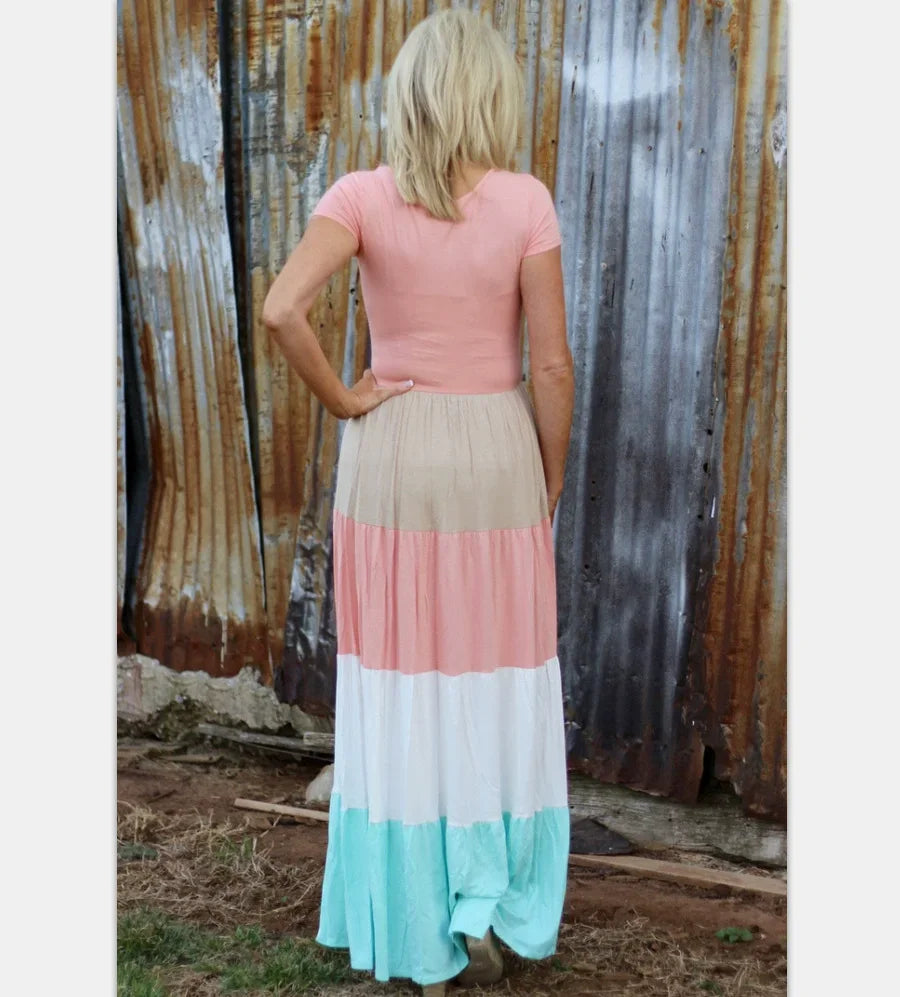 Beach Mother Daughter Dress Children's Clothing Vestidos Boho Long Dress Women Family Matching Outfits Girls Dresses Kids Summer